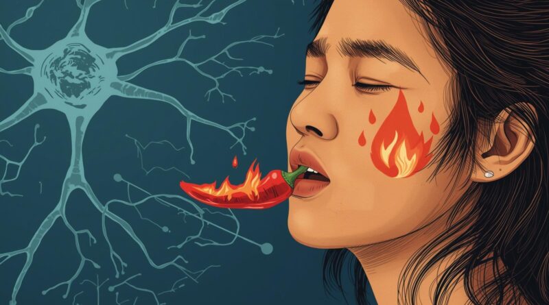 ঝাল আসলে স্বাদ নয় বিষয়ক বিজ্ঞানভিত্তিক ইলাস্ট্রেশন