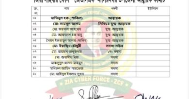 জিয়া সাইবার ফোর্সের আহবায়ক কমিটি