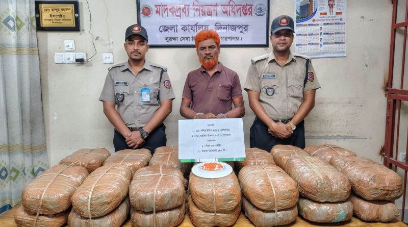 ৫৬ কেজি গাঁজা ও ১৪২ পিস ইয়াবাসহ একজন আটক