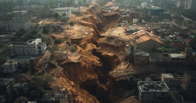বাংলাদেশ ভূমিকম্প সংবাদ নিয়ে তৈরি ফিচার ইমেজ যেখানে ভূকম্পন ও সিসমিক তরঙ্গের দৃশ্য দেখানো হয়েছে